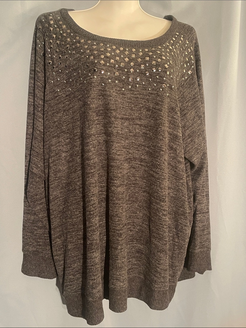 torrid Heathered Black Studded Knit Sweater